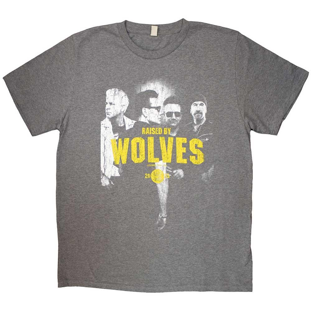 Grey - Front - U2 Unisex Adult Raised By Wolves T-Shirt