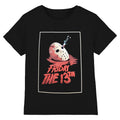 Black - Front - Friday The 13th Unisex Adult Jason Blood Mask T-Shirt