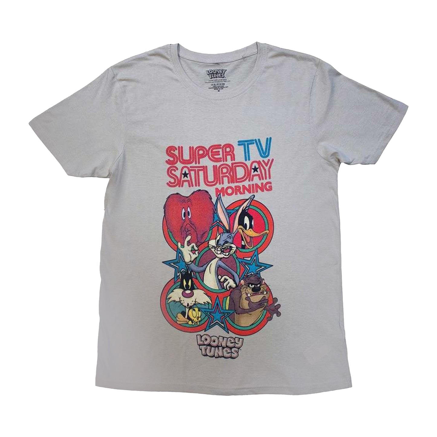 Sand - Front - Looney Tunes Unisex Adult Super Saturday TV T-Shirt