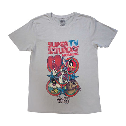 Sand - Front - Looney Tunes Unisex Adult Super Saturday TV T-Shirt