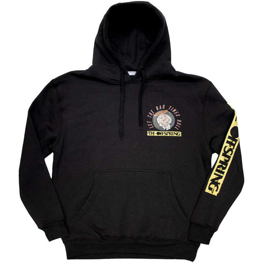 Black - Front - The Offspring Unisex Adult Bad Times Sleeve Print Pullover Hoodie