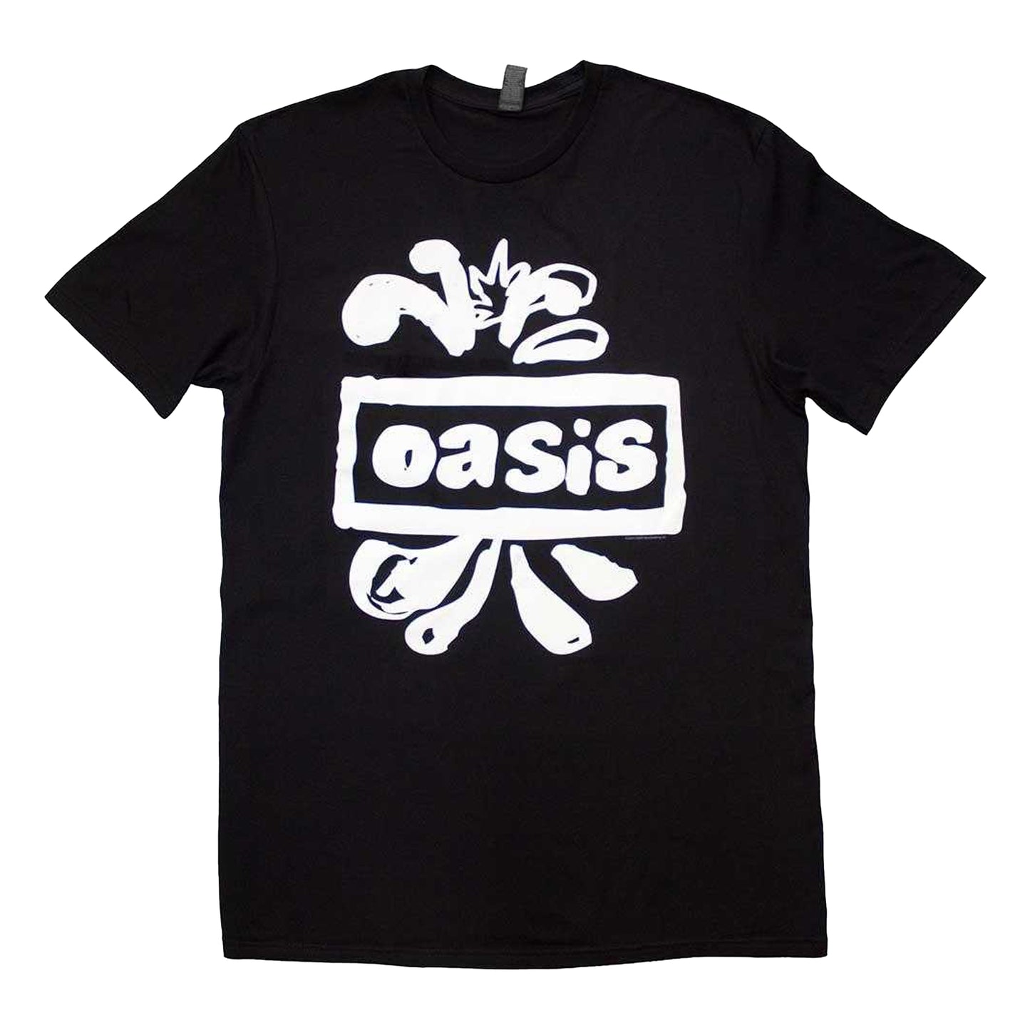 Black - Front - Oasis Unisex Adult Splat Logo T-Shirt
