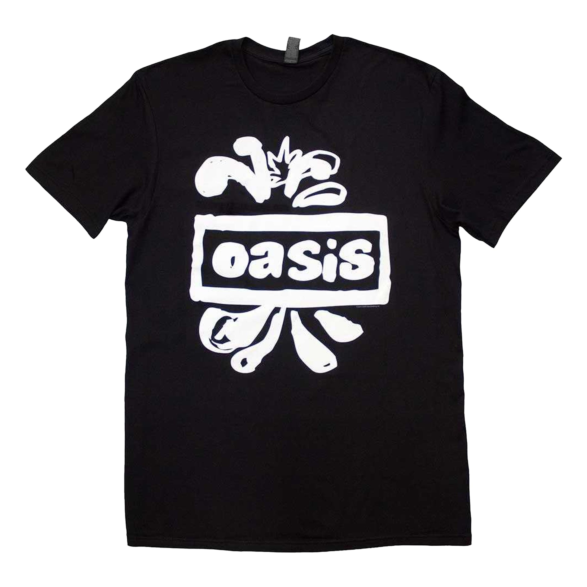 Black - Front - Oasis Unisex Adult Splat Logo T-Shirt