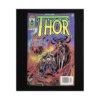 Black - Back - Thor Unisex Adult Living Legend Comic Cover T-Shirt