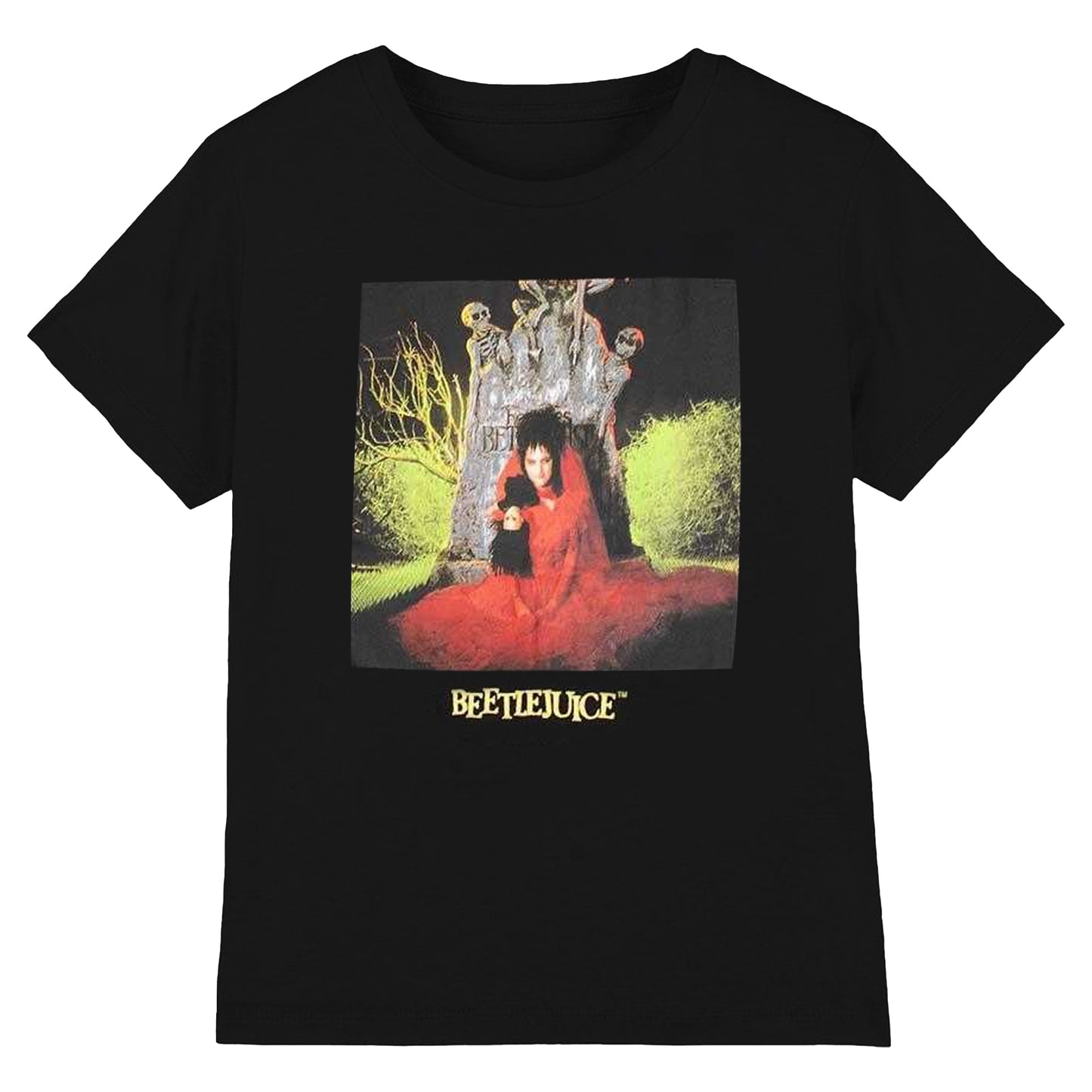 Black - Front - Beetlejuice Unisex Adult Lydia Grave T-Shirt