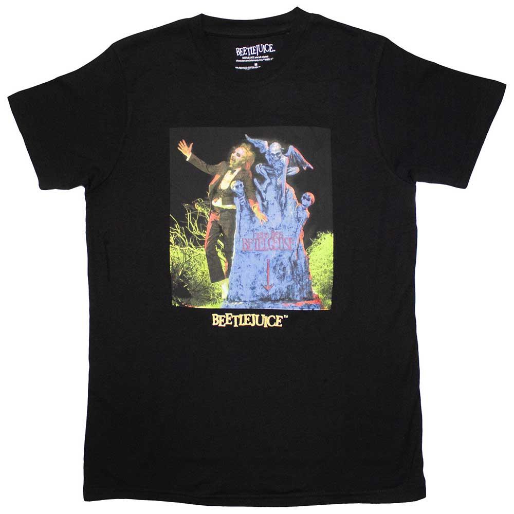 Black - Front - Beetlejuice Unisex Adult Grave T-Shirt