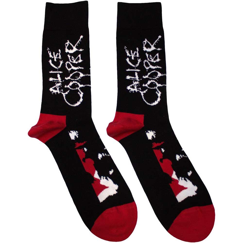 Black - Front - Alice Cooper Unisex Adult Face Socks