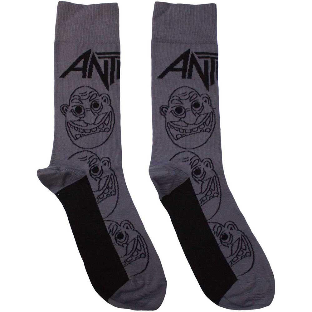Charcoal Grey - Front - Anthrax Unisex Adult Faces Socks