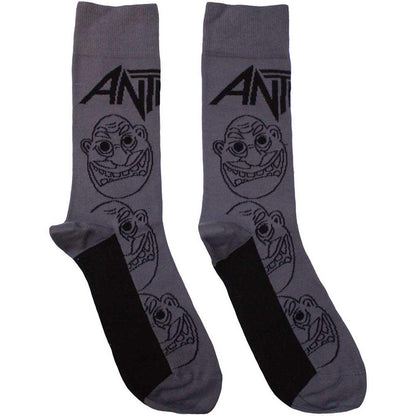 Charcoal Grey - Front - Anthrax Unisex Adult Faces Socks