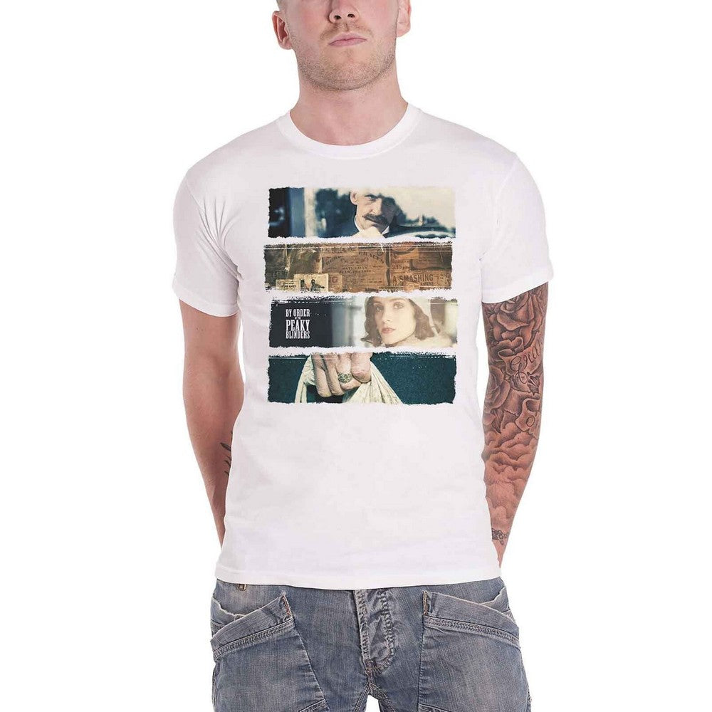 White - Front - Peaky Blinders Unisex Adult Slices T-Shirt
