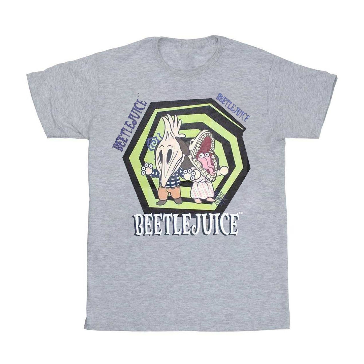 Grey - Front - Beetlejuice Unisex Adult Spiral T-Shirt