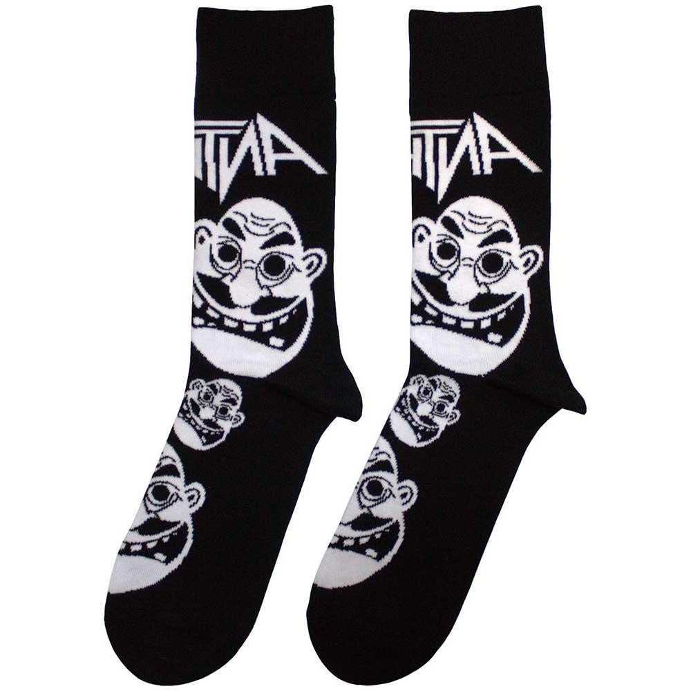Black - Back - Anthrax Unisex Adult Faces Socks