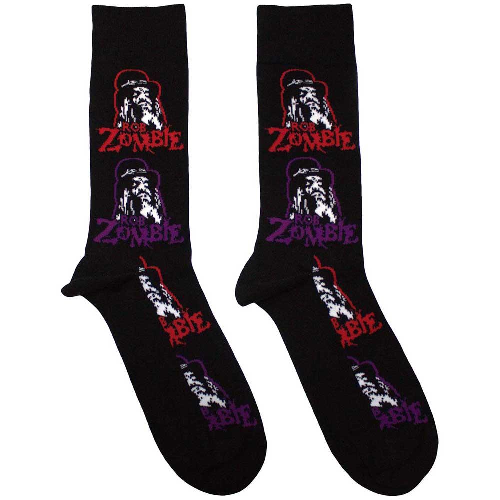 Black - Front - Rob Zombie Unisex Adult Repeat Print Socks