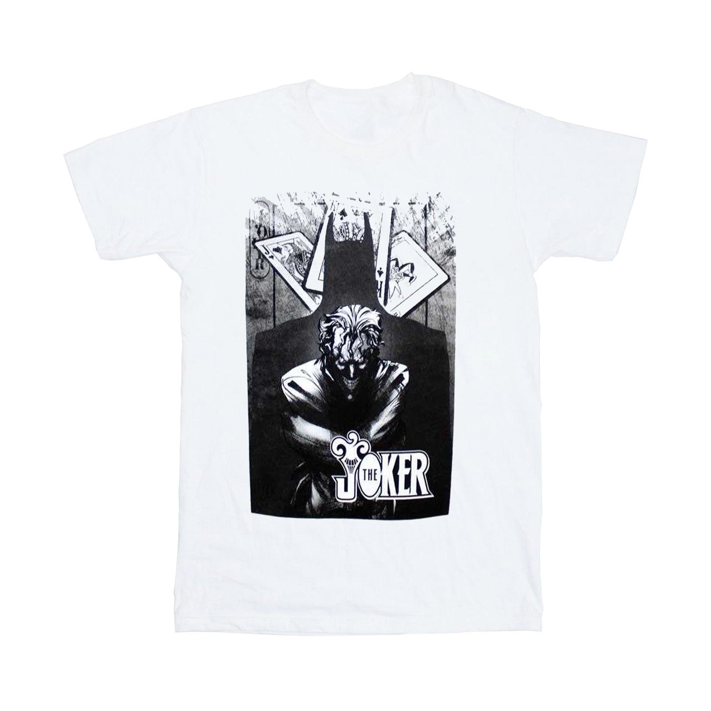 White - Front - Batman Unisex Adult Menace The Joker T-Shirt