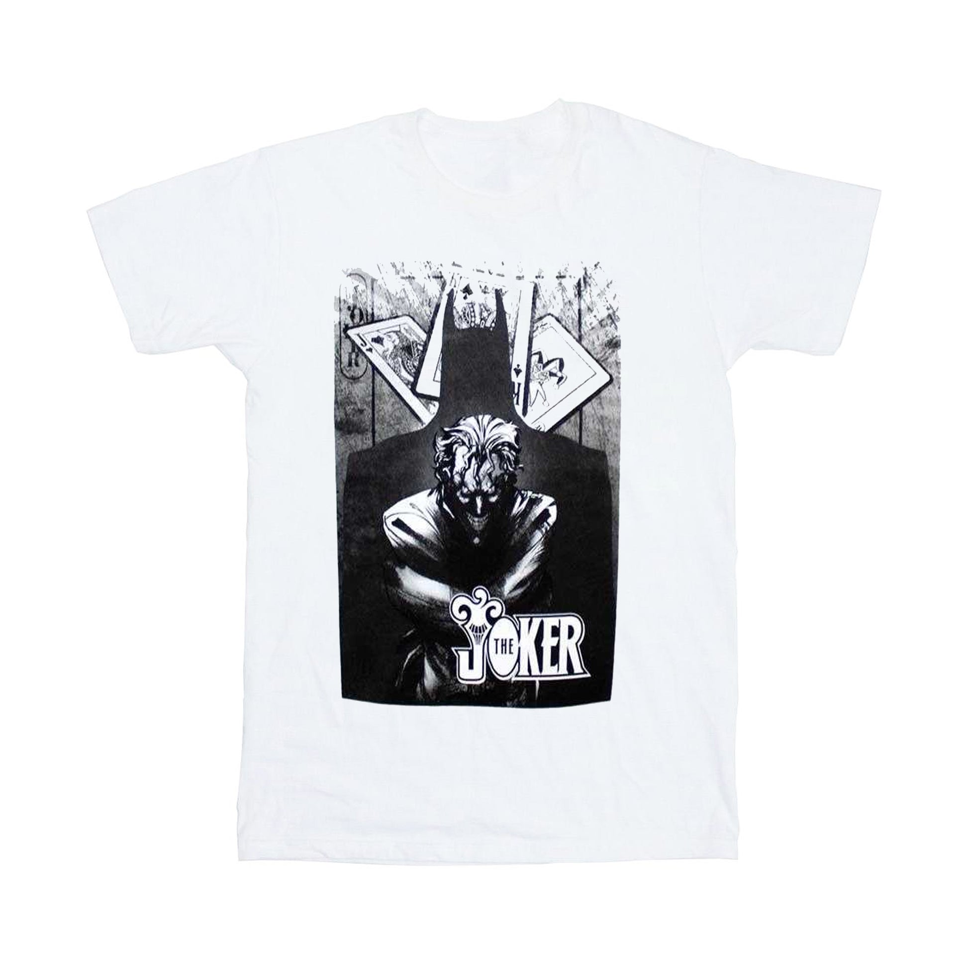 White - Front - Batman Unisex Adult Menace The Joker T-Shirt