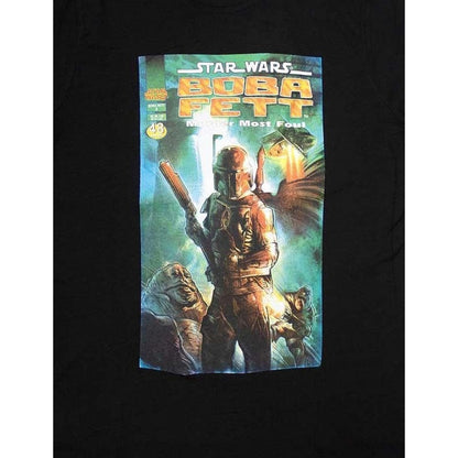 Black - Back - Star Wars Unisex Adult Boba Fett Comic Cover T-Shirt