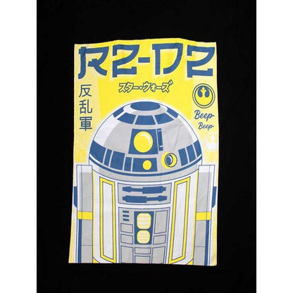 Black - Back - Star Wars Unisex Adult R2-D2 Japanese T-Shirt