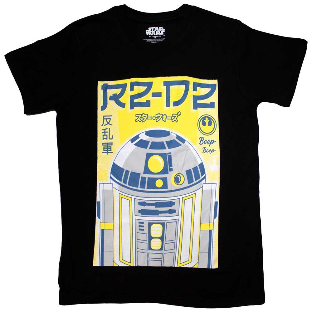 Black - Front - Star Wars Unisex Adult R2-D2 Japanese T-Shirt