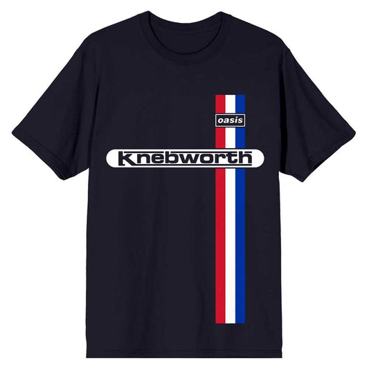 Navy Blue - Front - Oasis Unisex Adult Knebworth Vertical Stripe T-Shirt