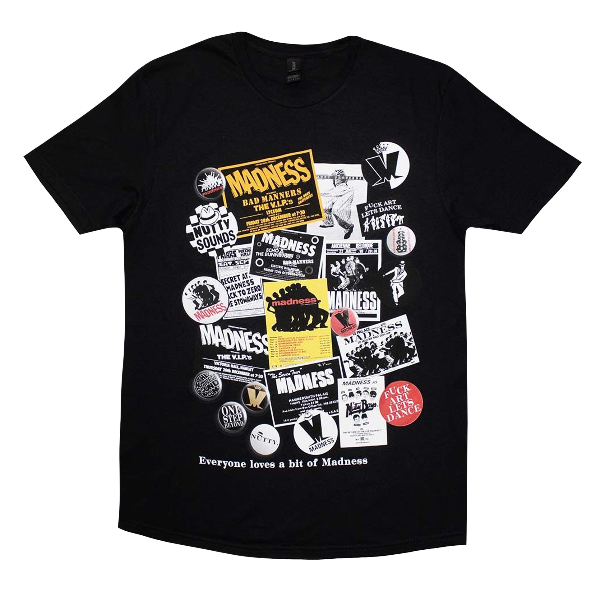Black - Front - Madness Unisex Adult Posters & Stickers T-Shirt