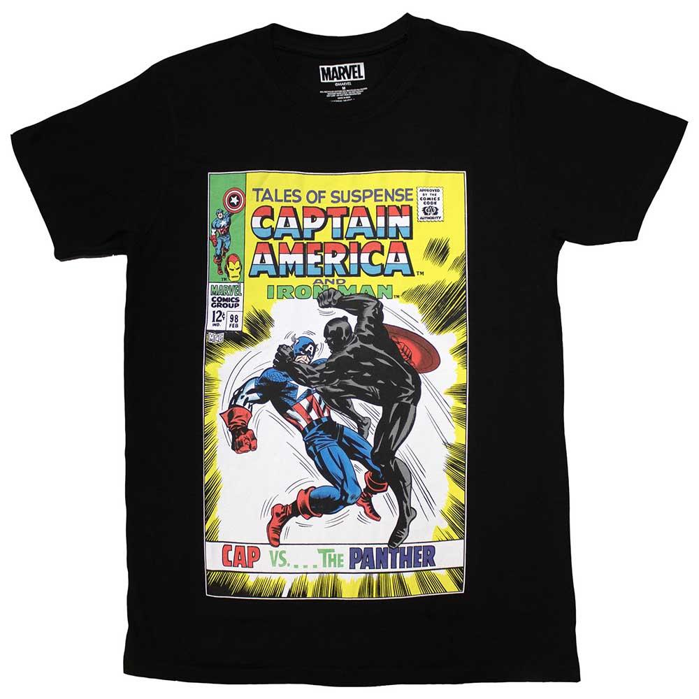 Black - Front - Marvel Comics Unisex Adult Cap Vs The Panther Comic Cover T-Shirt