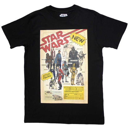 Black - Front - Star Wars Unisex Adult Action Figures T-Shirt