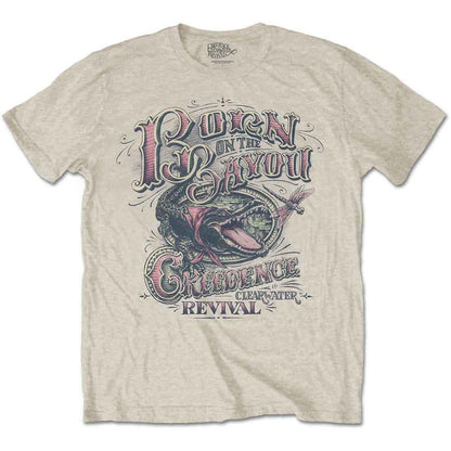 Sand - Front - Creedence Clearwater Revival Unisex Adult Born On The Bayou T-Shirt