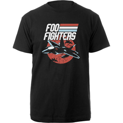 Black - Front - Foo Fighters Unisex Adult Fighter Jets T-Shirt