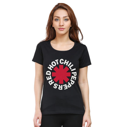 Black - Back - Red Hot Chilli Peppers Womens-Ladies Classic Asterisk T-Shirt