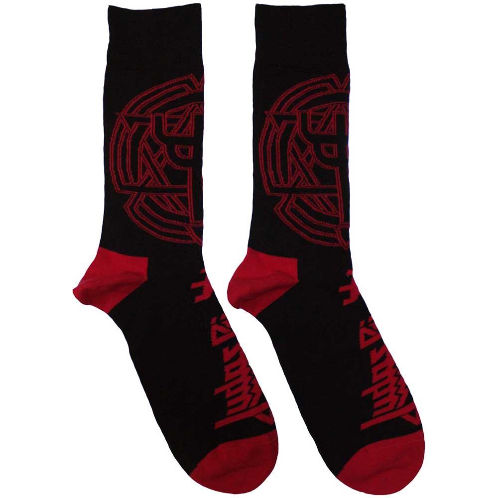 Black - Front - Judas Priest Unisex Adult Trident Emblem Socks