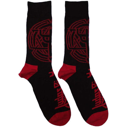 Black - Front - Judas Priest Unisex Adult Trident Emblem Socks