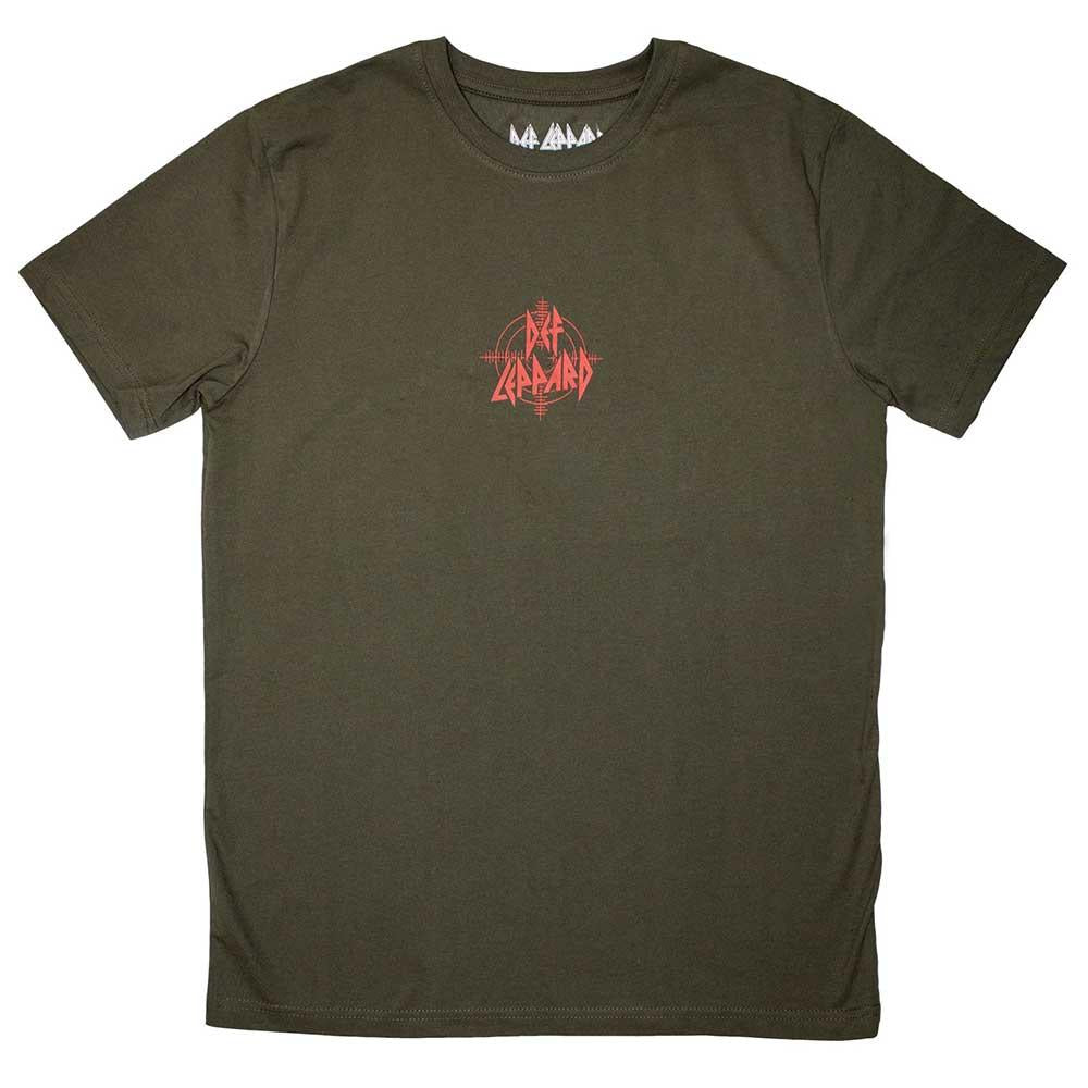 Green - Front - Def Leppard Unisex Adult Mini Target Logo T-Shirt
