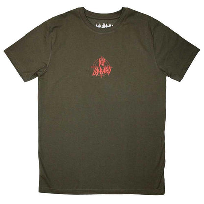 Green - Front - Def Leppard Unisex Adult Mini Target Logo T-Shirt