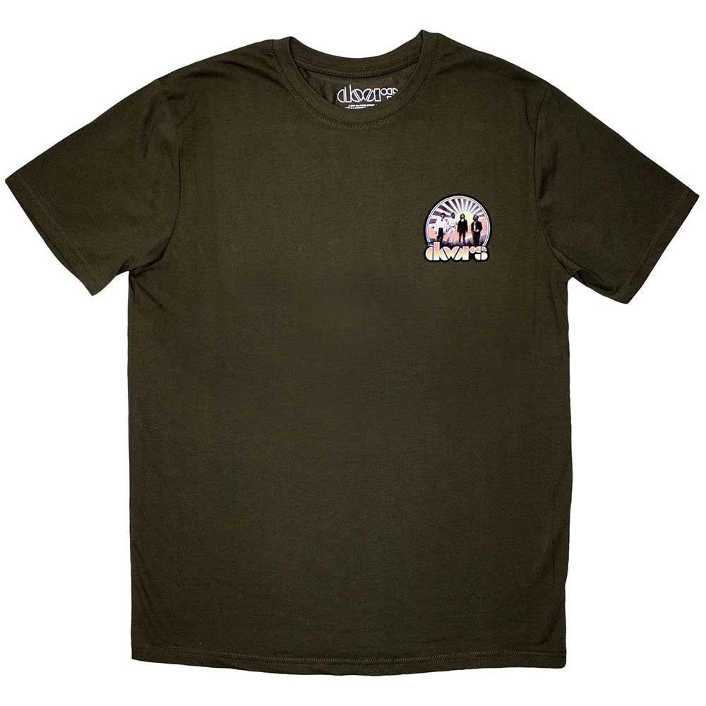 Green - Front - The Doors Unisex Adult Mini Sunrise T-Shirt