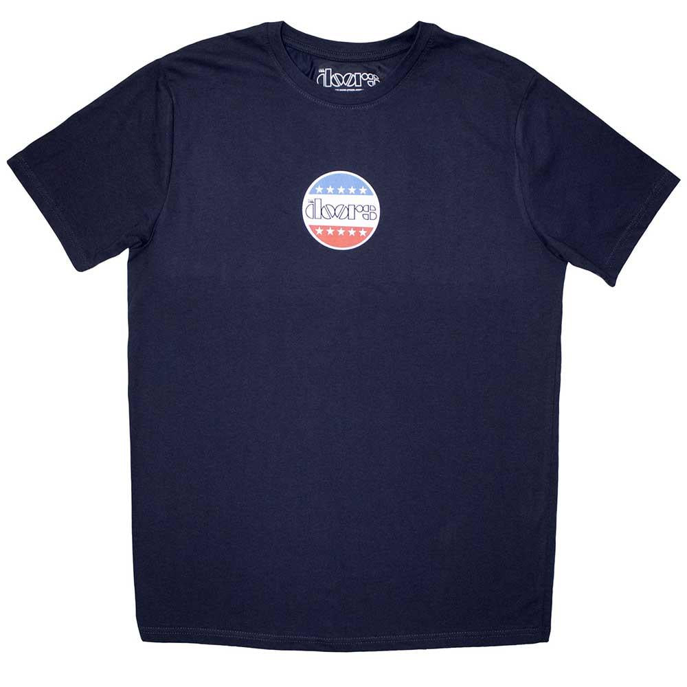 Navy Blue - Front - The Doors Unisex Adult Mini Stars Logo T-Shirt