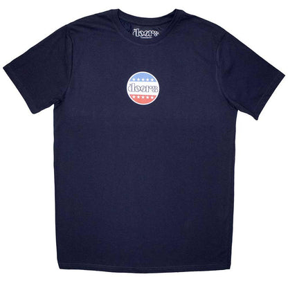 Navy Blue - Front - The Doors Unisex Adult Mini Stars Logo T-Shirt