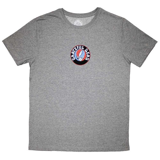 Grey - Front - Grateful Dead Unisex Adult Mini Steal Your Face Logo T-Shirt