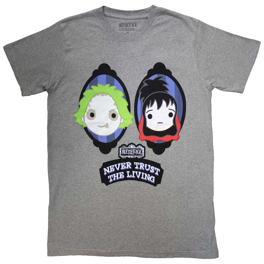 Grey - Front - Beetlejuice Unisex Adult Never Trust The Living T-Shirt