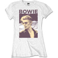 White - Front - David Bowie Womens-Ladies Smoking T-Shirt