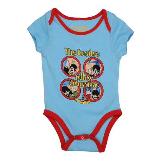 Light Blue - Front - The Beatles Toddler Yellow Submarine Porthole Babygrow