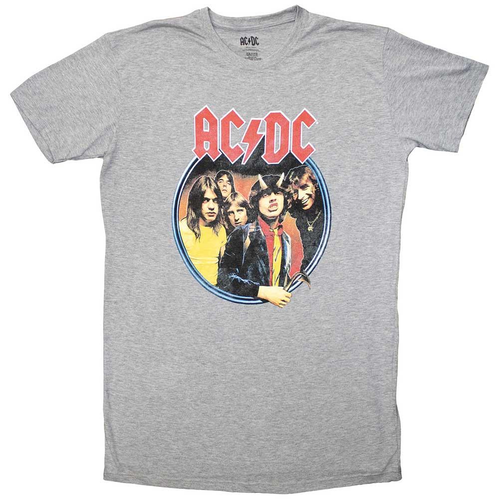 Grey - Front - AC-DC Womens-Ladies Highway To Hell Circle T-Shirt
