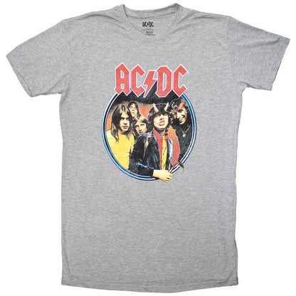 Grey - Front - AC-DC Womens-Ladies Highway To Hell Circle T-Shirt