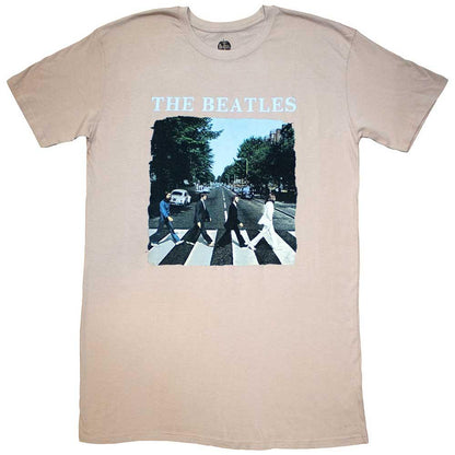Sand - Front - The Beatles Womens-Ladies Abbey Road Logo T-Shirt