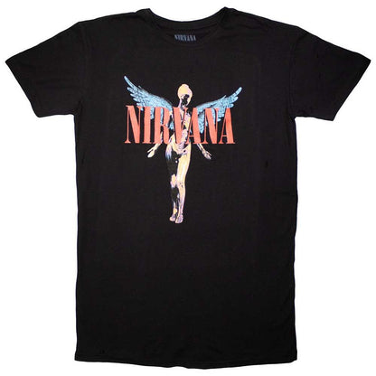 Black - Front - Nirvana Womens-Ladies Angelic T-Shirt Dress