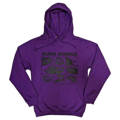 Purple - Front - Olivia Rodrigo Unisex Adult Threshold Grid Lips Pull Over Hoodie