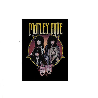 Black - Back - Motley Crue Unisex Adult Theatre Pentagram T-Shirt