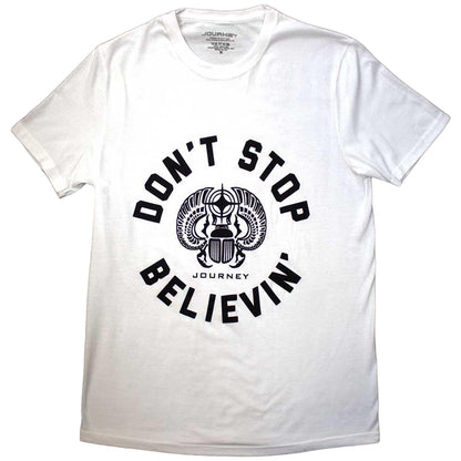 White - Front - Journey Unisex Adult Believin T-Shirt