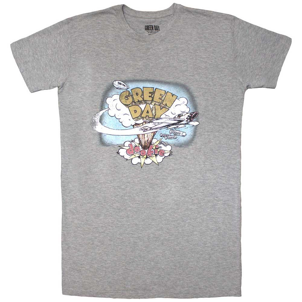 Grey - Front - Green Day Womens-Ladies Vintage Dookie T-Shirt