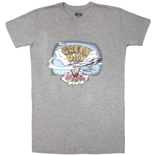 Grey - Front - Green Day Womens-Ladies Vintage Dookie T-Shirt