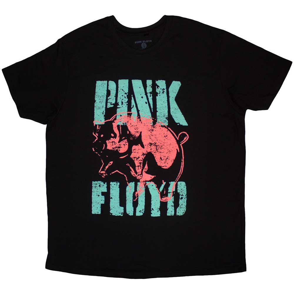 Black - Front - Pink Floyd Unisex Adult Big Pig T-Shirt